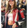 Billie Eilishs Concert Hailey Bieber Multicolor Leather Jacket