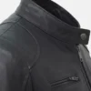 Black Lambskin Biker Style Jacket On Sale