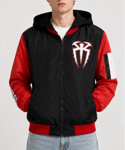 Black Roman Reigns Full-Zip Hooded Jacket