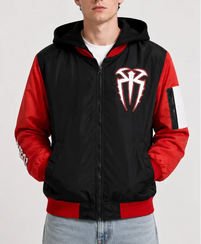 Black Roman Reigns Full-Zip Hooded Jacket
