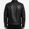Mens Black Studded Collar Biker Leather Jacket