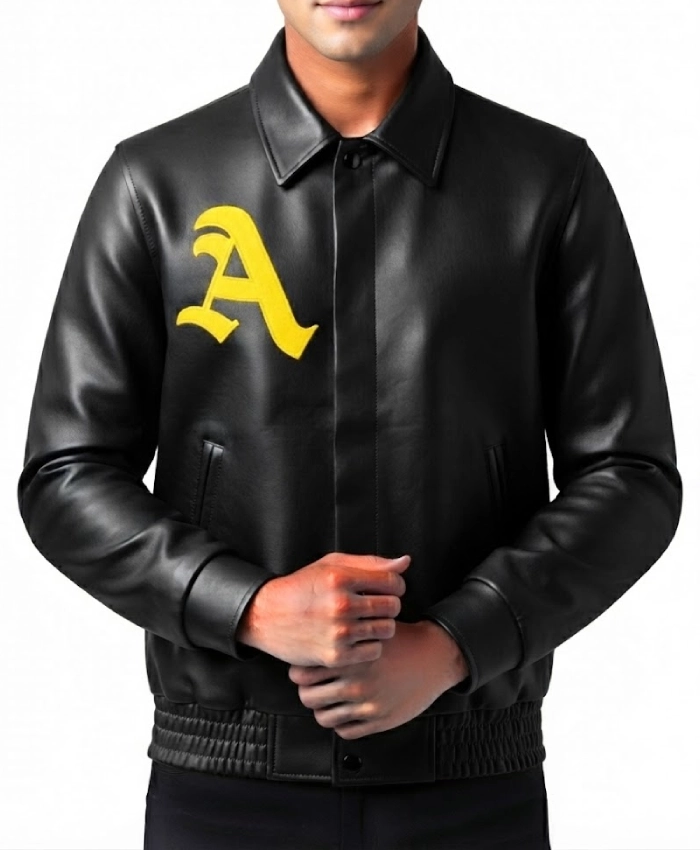 Buy A Few Good Kids Black Leather Letterman Jacket