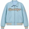 Buy Bero X KidSuper Blue Leather Varsity Jacket