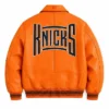 Buy Josh Hart NBA New York KnicksOrange Leather Varsity Jacket