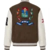 Buy North America World Cup Brown Leather Varsity Jacket