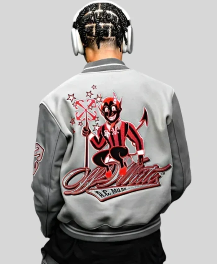 Buy Now OFF White X Ac Milan European Football Heritage Wool Varsity Jacket