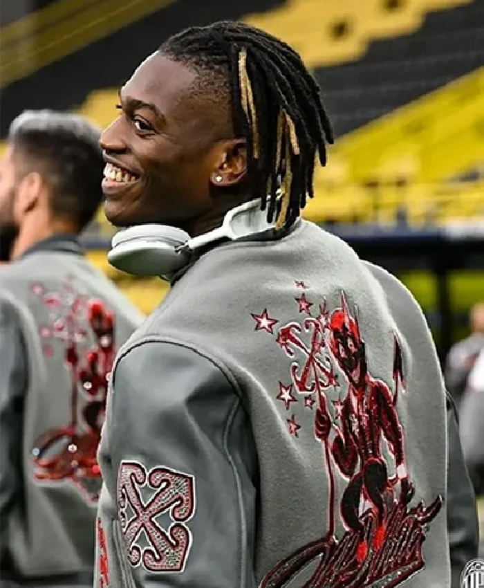 Buy OFF White X Ac Milan European Football Heritage Wool Varsity Jacket