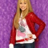 Buy Sitcom Hannah Montana Red Leather Jacket For Sale