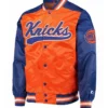 Buy The Tradition Ii Team Ny Knicks Orange And Blue Satin Jacket Sale