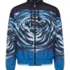 Casablanca Graphic print Drawstring Zip Up Black and Blue Jacket