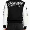 Chicago Sox Black And White Wool with Leather Varsity Jacket 