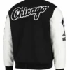 Chicago Sox Black And White Wool with Leather Varsity Jacket On Sale