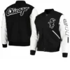 Chicago Sox Black And White Wool with Leather Varsity Jacket Sale