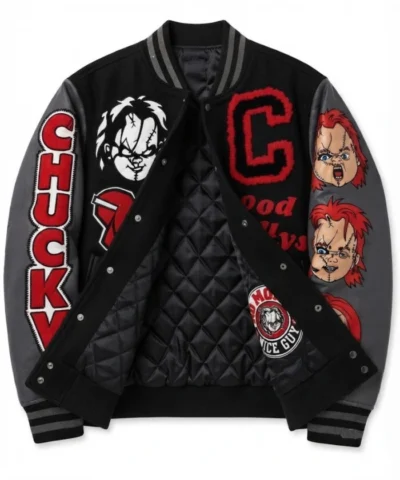Chucky Since 1990 Good Guys Black Wool Varsity Jacket 