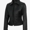 Classic Black Harrington Real Leather Jacket