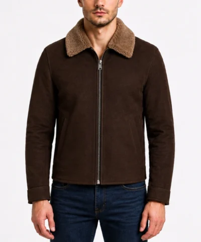 Mens Coffner Brown Shearling Fur Jacket