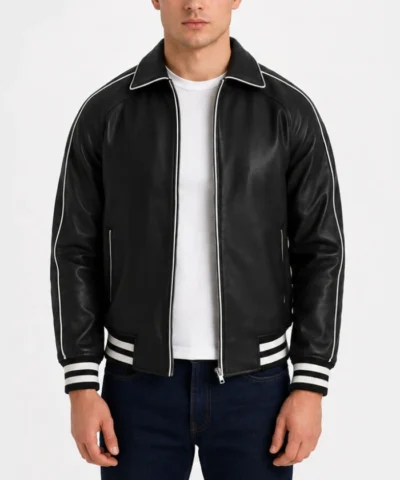 Cooper Black Varsity Leather Jacket