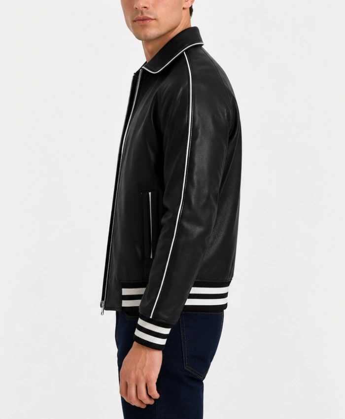 Cooper Leather Black Varsity Jacket