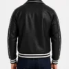 Cooper Black Leather Varsity Jacket
