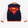 DC Comics Superman Superhero Blue and White Leather Jacket