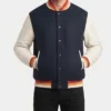 DC Comics Superman Superhero Leather Varsity Jacket