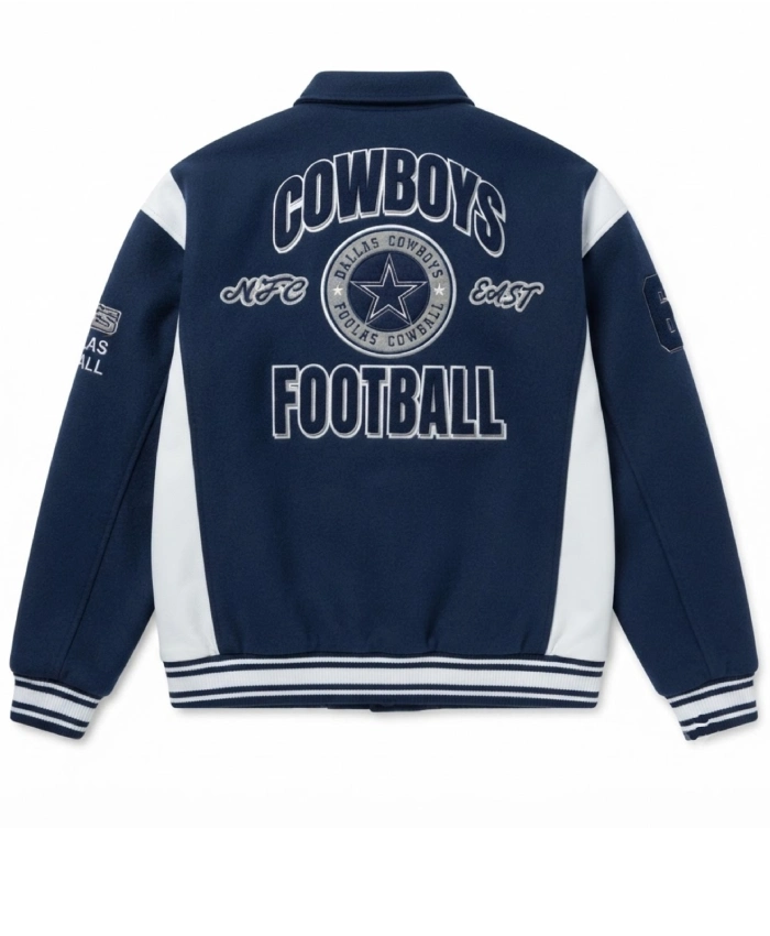 Dallas Cowboys Air Supremacy Navy Wool Varsity Jacket