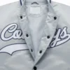 Dallas Cowboys Gray Satin Bomber Jacket