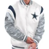 Dallas Cowboys Shutout Full Snap White Satin Jacket