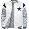 Dallas Cowboys Shutout Varsity White Satin Jacket