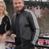 David Beckham World Cup 2026 Leather Black Track Jacket