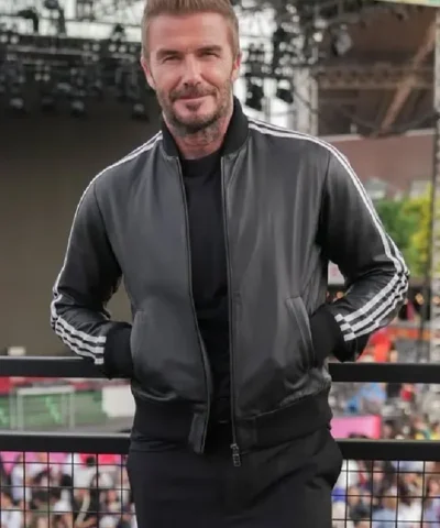 David Beckham World Cup 2026 Leather Track Jacket