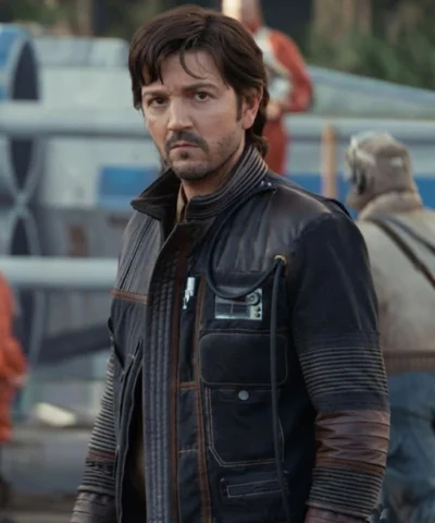 Diego Luna Andor Cassian Andor Black Leather Jacket