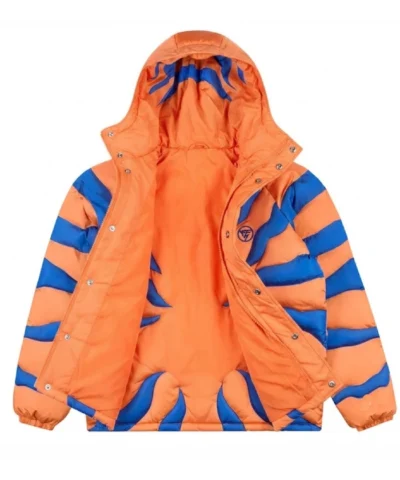 Digimon Greymon Blue and Orange Puffer Jacket