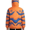 Digimon Greymon Blue and Orange Puffer Jacket for Men and Women