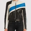 Dolce and Gabbana Blue Motorcycle Jacket Front
