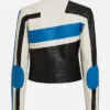 Dolce and Gabbana Blue Motorcycle Leather Jacket Back