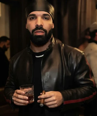 Drake Burning Bridges Music Video Black Leather Motorcycle Jacket