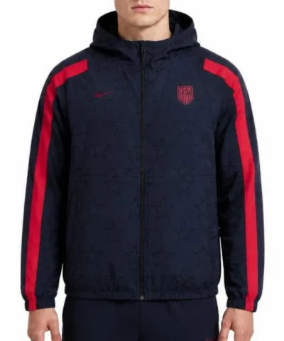 FIFA 2026 World Cup Nike USMNT Energy Black and Red Football Jacket Sale