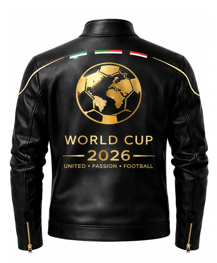FIFA World Cup 2026 Black Leather Jacket