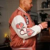 Fat Joe Azzy Milan Family Style Food Festival Pink And White Varsity Jacket