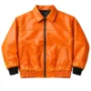 Flame Skull Orange Bomber Jacket