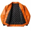 Flame Skull Orange Leather Jacket