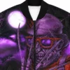 Freddy Krueger Zip Up Satin Bomber Jacket On Sale