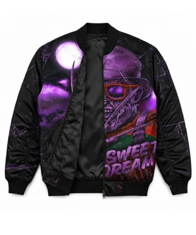 Freddy Krueger Zip Up Satin Jacket