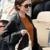 French Open Paris 2026 Lily Collins Leather Jacket