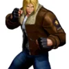 Garou Mark of the Wolves Terry Bogard Brown Shearling Leather Jacket