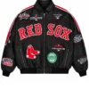 Garrett Crochet 35 MLB Boston Red Sox Black Leather Bomber Jacket