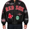 Garrett Crochet 35 MLB Boston Red Sox Black Leather Jacket