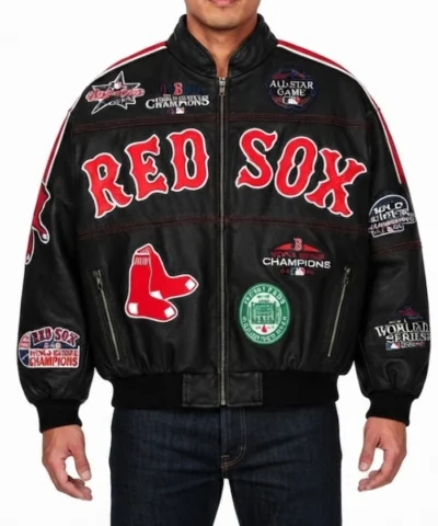 Garrett Crochet 35 MLB Boston Red Sox Black Leather Jacket