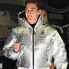 George Russell Mercedes F1 Adidas Metallic Silver Parachute Hooded Jacket